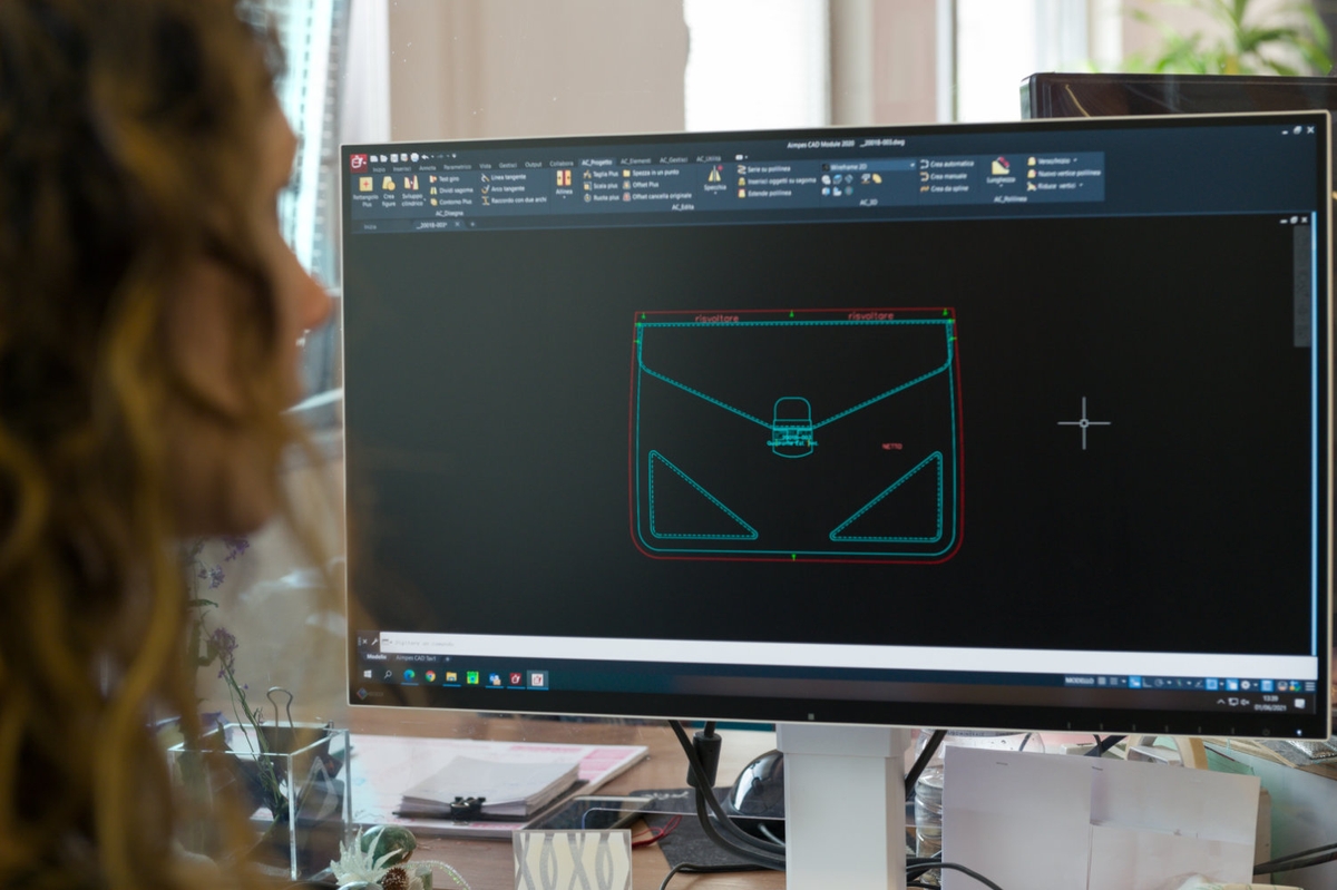 Woman working on a CAD working file